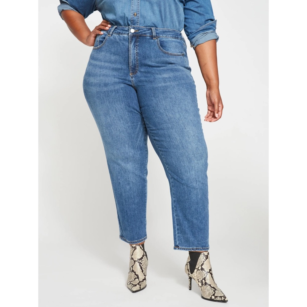 Universal Standard Dylan High Rise Tapered Jeans Straight Medium Wash Size 16